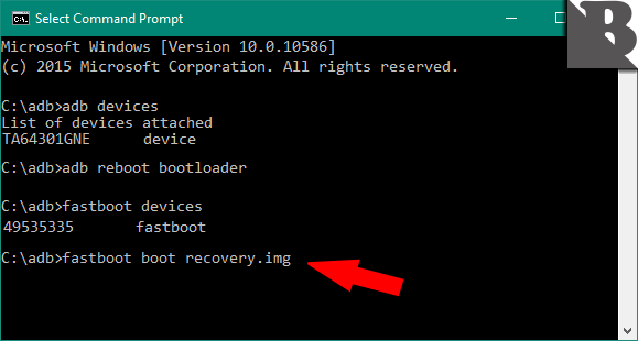 fastboot boot recovery
